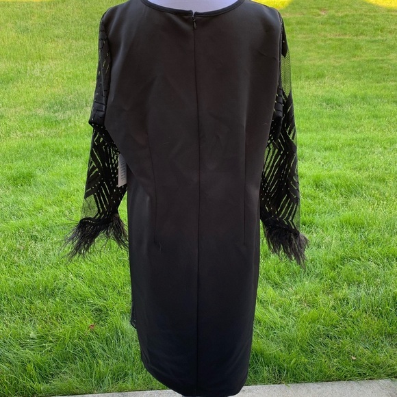 Eloquii -  Black Feather Dress - Size 18 NWT - Picture 2 of 5